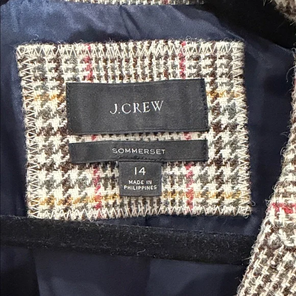 J. Crew Sommerset blazer in glen plaid English wool size 14 - Picture 3 of 8